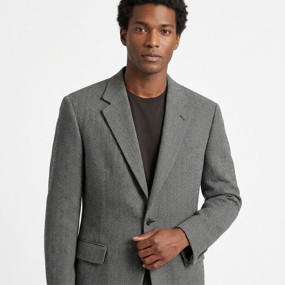 Ralph Lauren Dillard Herringbone Sport Coat Lined Jacket Men Size 44
